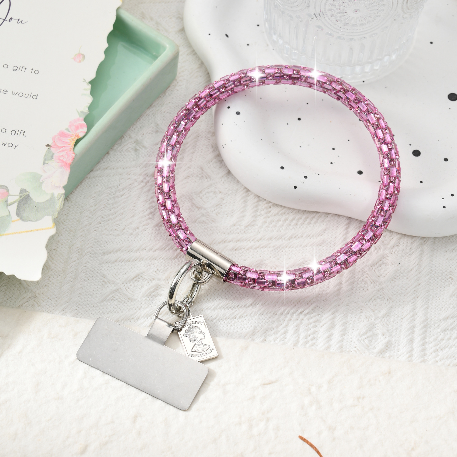 Round lanyard phone lanyard phone pendant rhinestone lanyard phone chain