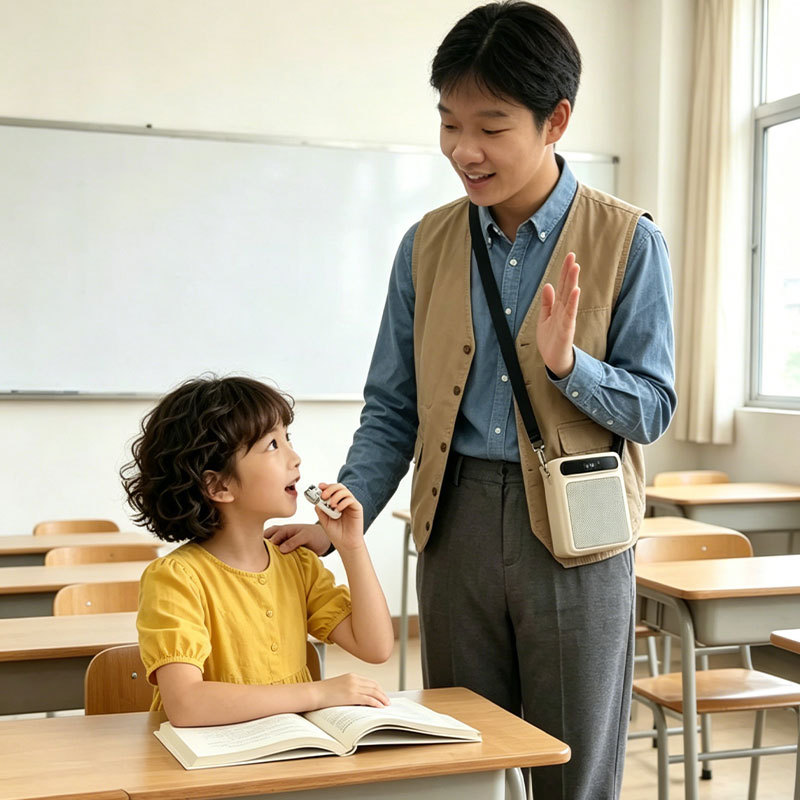 New Wireless Dual-Mic Clip-on Amplifier, Little Bee, Loud Volume, Bluetooth Speaker for Teachers, Tour Guides, Tutoring Classes