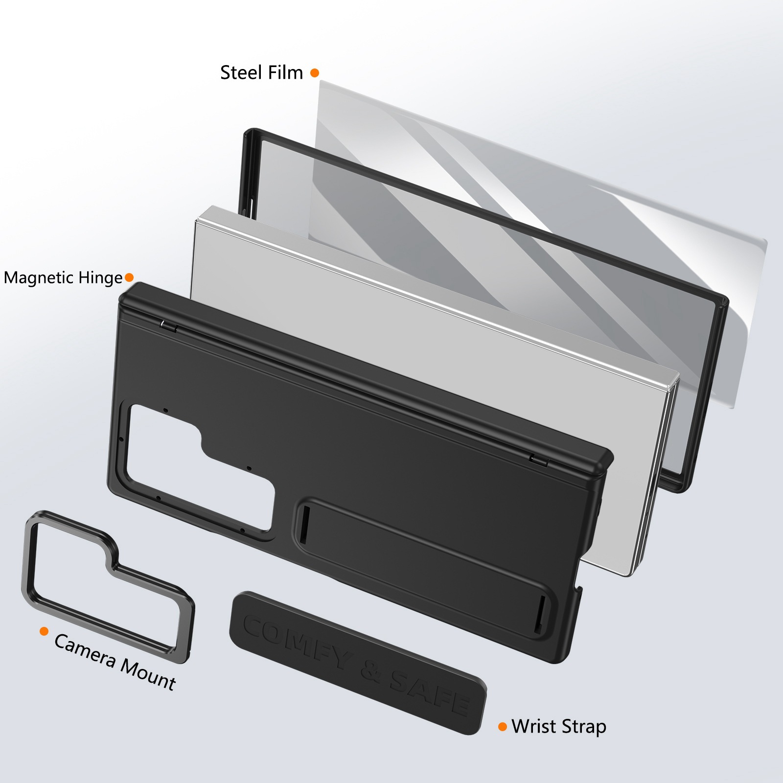For Samsung Z Fold8 Ultra Phone Case Hinge Full Coverage Lens Bracket Strap Skin Feel Film Anti-Fall