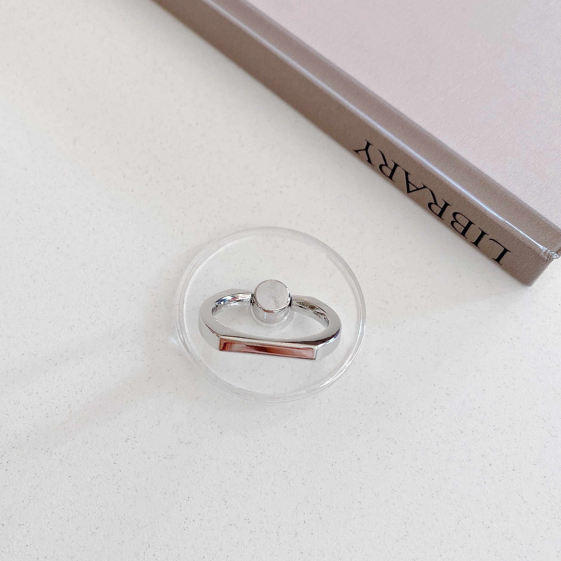 Electroplated crystal ring stand transparent acrylic round phone four-color lazy tablet