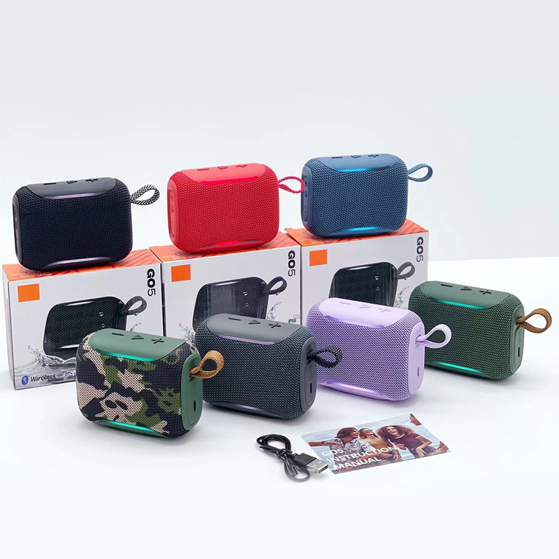 GO5 Bluetooth Speaker TWS Outdoor Home Portable Double-Sided Fabric Net Bass Card Slot Gift Speaker