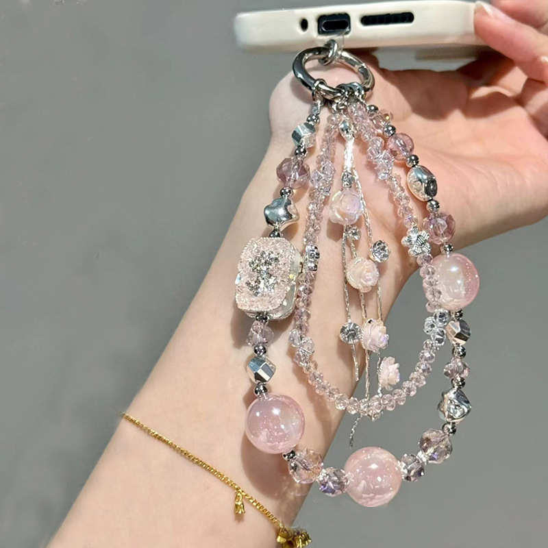 【Pink Star Chain】Summer Shell Bead Phone Chain Lanyard Keychain Bag Pendant