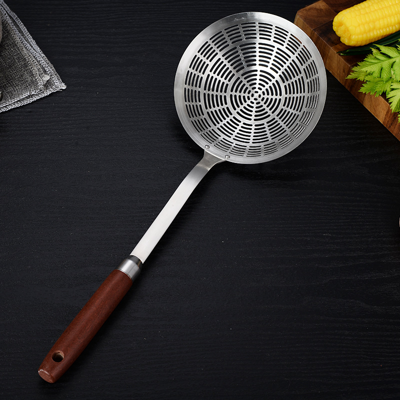 304 stainless steel slotted spoon, hot pot household colander, kitchen frying spoon, filter screen, strainer, noodle scoop, malatang slotted spoon