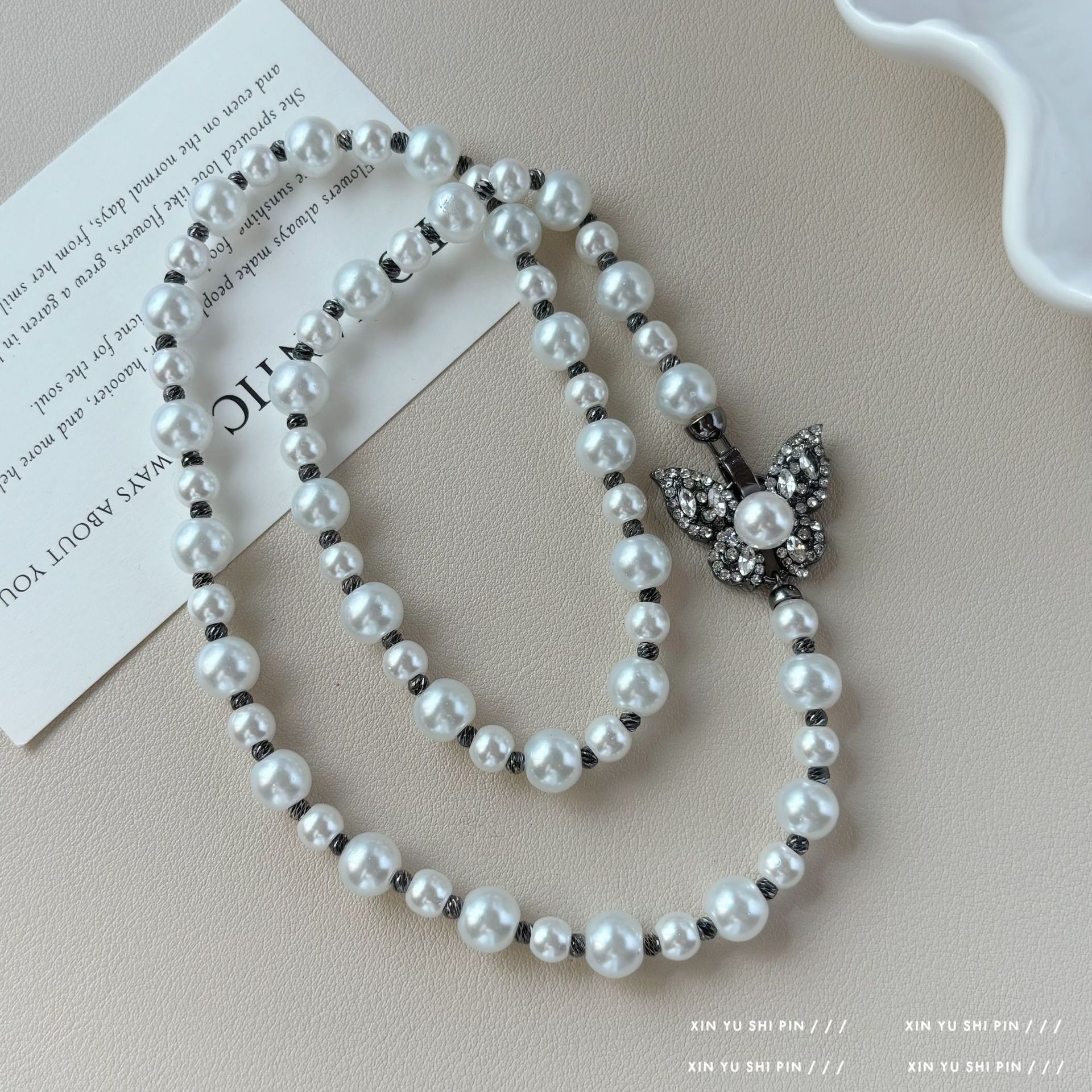 Summer New Butterfly Tassel Beaded Necklace for Women Niche Heavy Craft Sweet Cool Collarbone Chain