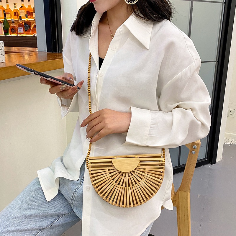 Small Fresh 2026 Spring Summer Crossbody Bag Coin Purse Straw Bag Hollow Small Bag for Women