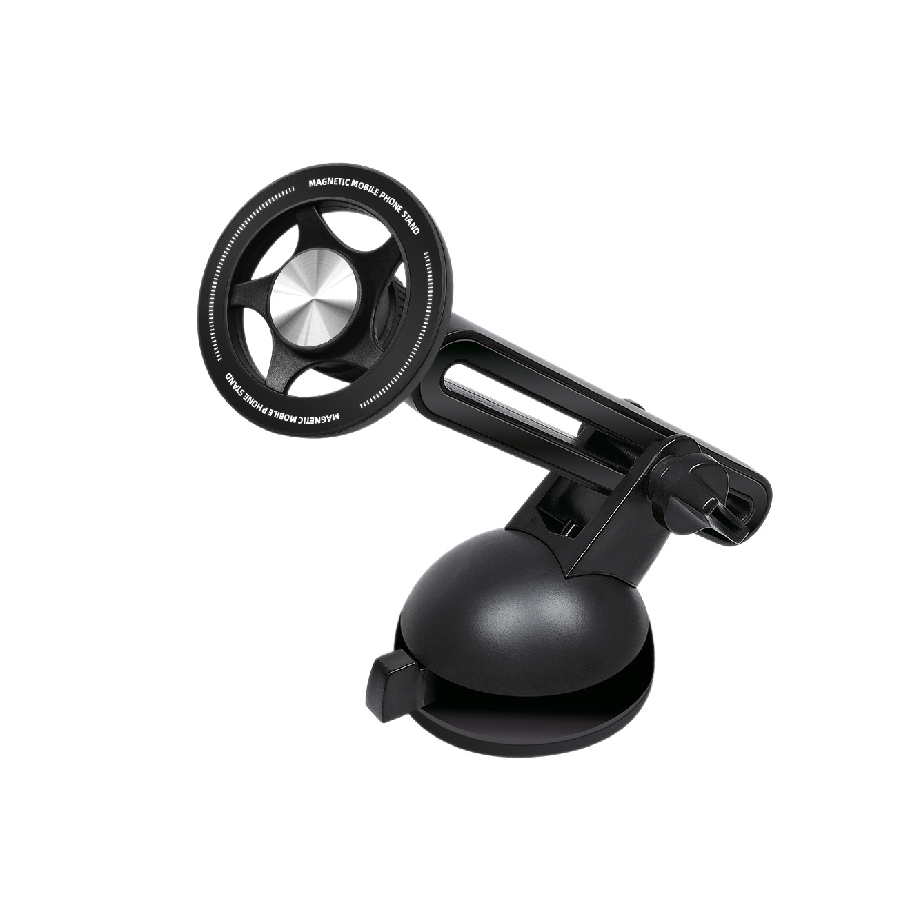 Magnetic car phone holder navigation anti-shake foldable rotating mount center console dashboard heat-resistant support mount