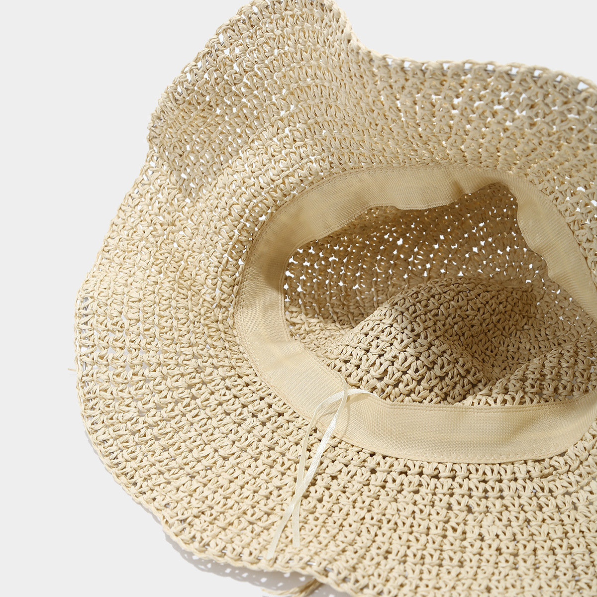 Crochet Straw Hat, Summer Hollow Sun Hat, Breathable and Non-Stuffy, Vacation Style Wide Brim Woven Straw Hat for Women, Beach Hat