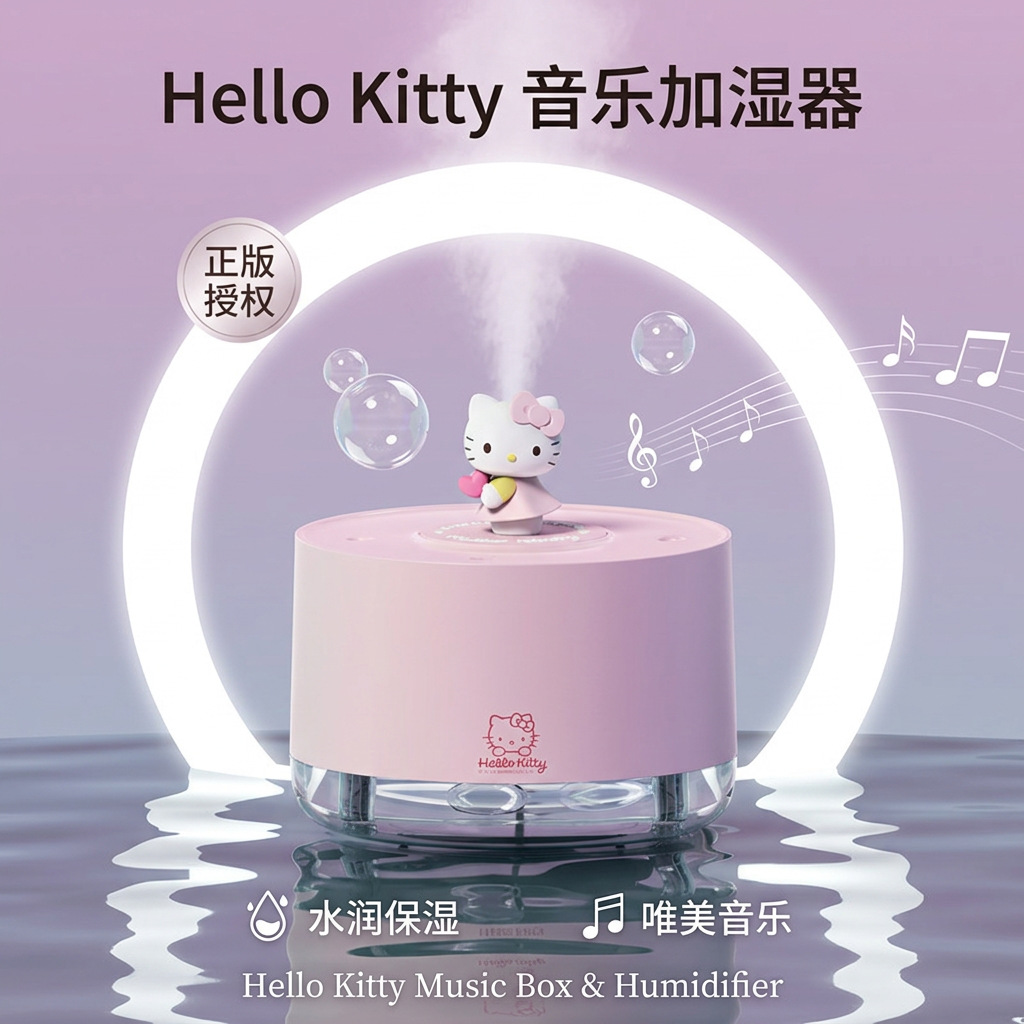 Sanrio Hello Kitty Bluetooth Humidifier Aromatherapy Mini Cute Office Home Desktop Hydrating Spray