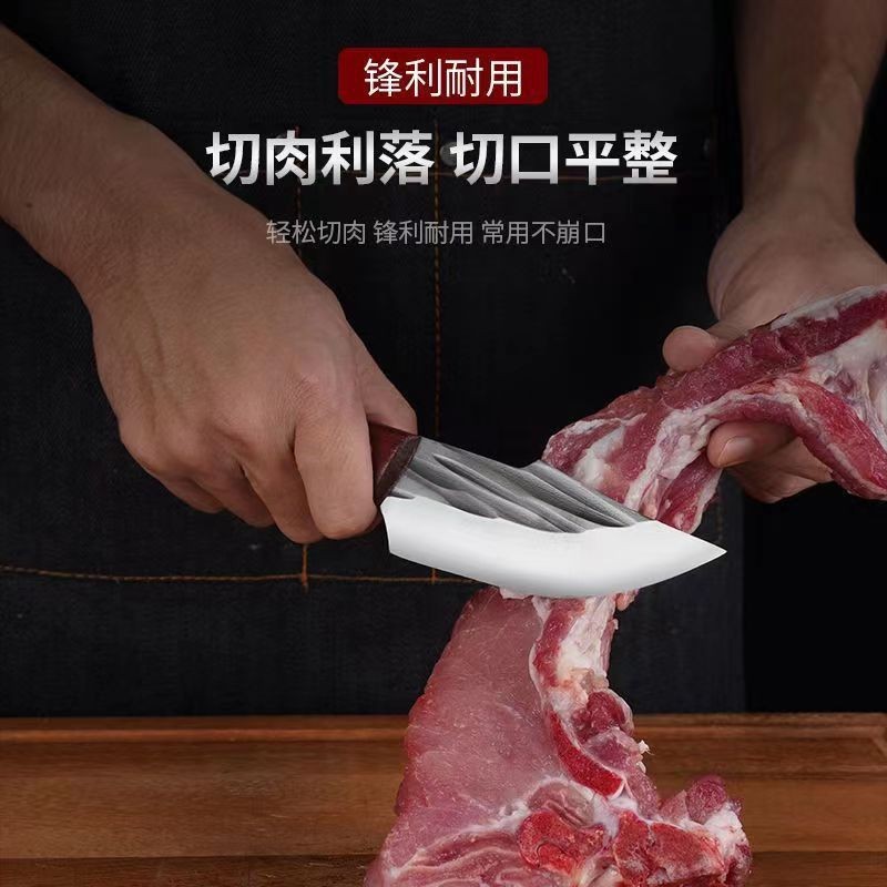 Mongolian Hand-Held Meat Knife Small Knife High Manganese Steel Forged Hand-Pulled Meat Camping Fruit Knife BBQ Knife Slaughter Special Knife