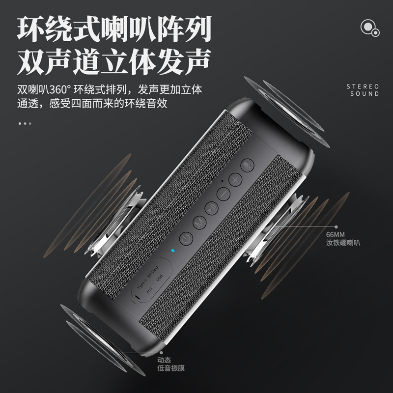 Cyboris 60W High Power Waterproof Wireless Bluetooth Heavy Bass TWS Stereo Speaker Switch File