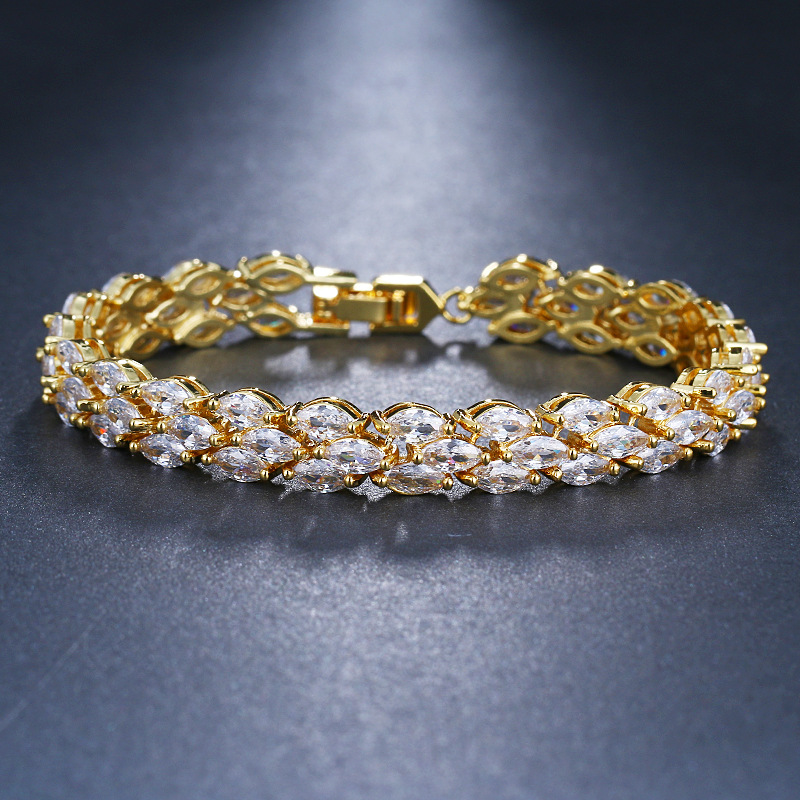 Marquise zircon diamond-like simple bracelet hand jewelry accessory