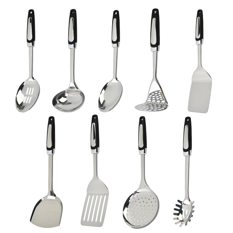 Stainless steel kitchen utensil 9-piece set cooking spatula cooking spoon soup ladle kitchen set food grade