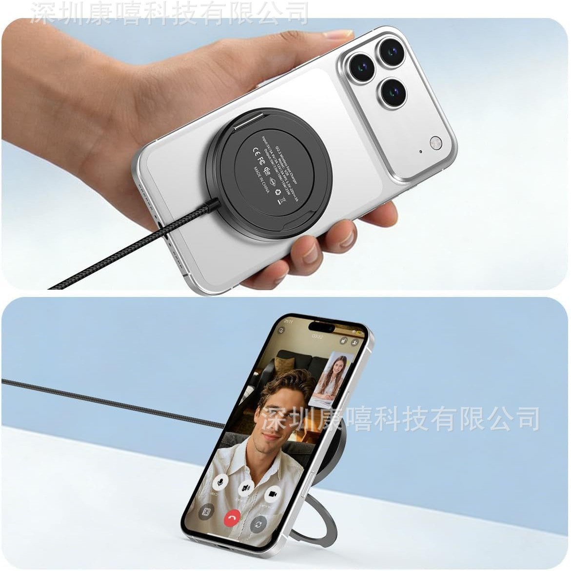25W Stand Magnetic Wireless Fast Charger Qi2.2 Compatible with Samsung Google Apple Phone Portable Charger