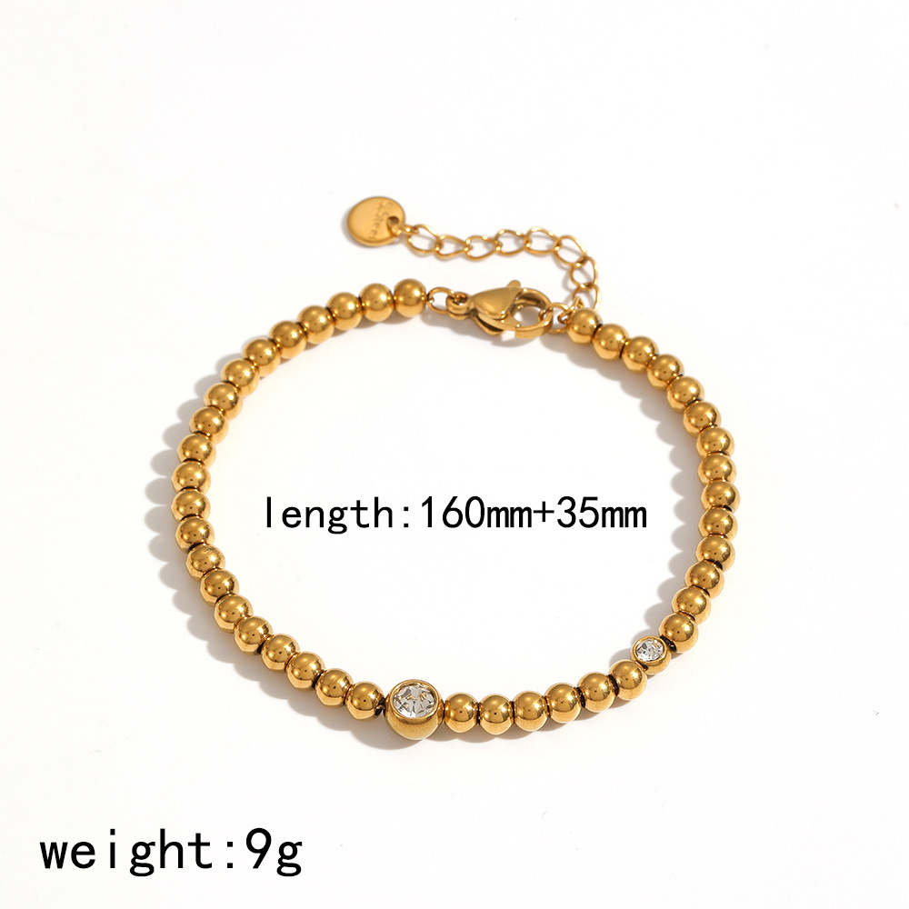 Full diamond stainless steel bracelet love tennis chain zircon row drill titanium steel bangle 18k gold