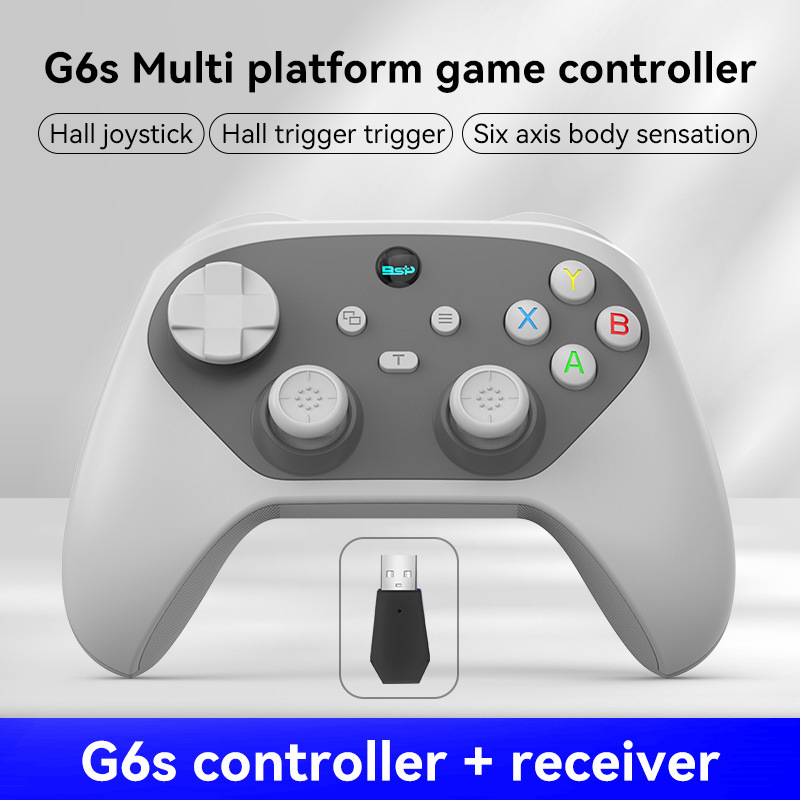 G6S Wireless Bluetooth Game Controller Dual Hall Six-Axis Auto Fire Macro Back Buttons Switch Android iOS Computer Controller