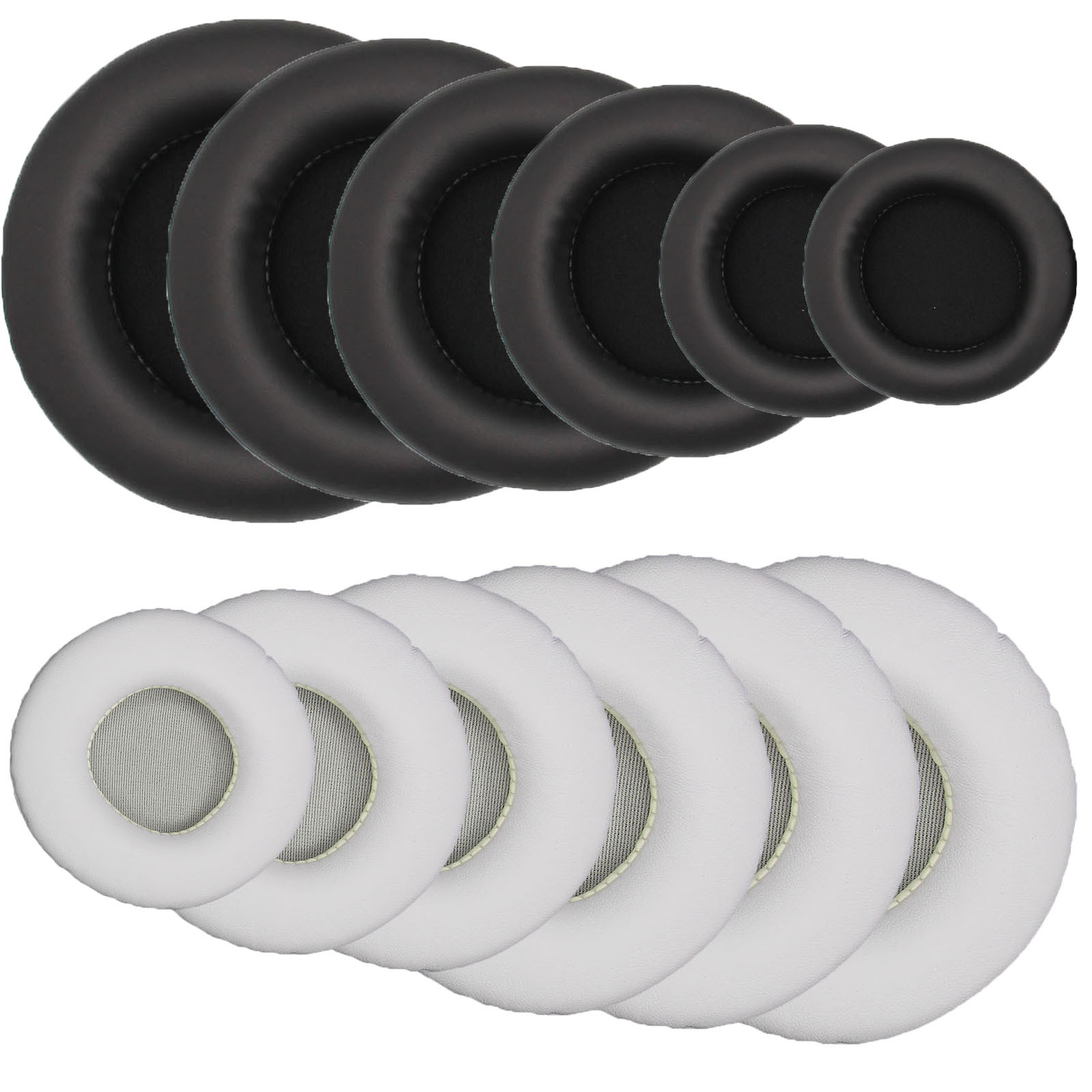 Round sponge earmuffs 50 55 60 65 70 75 80 85 90 95 100 105MM protein leather ear pads