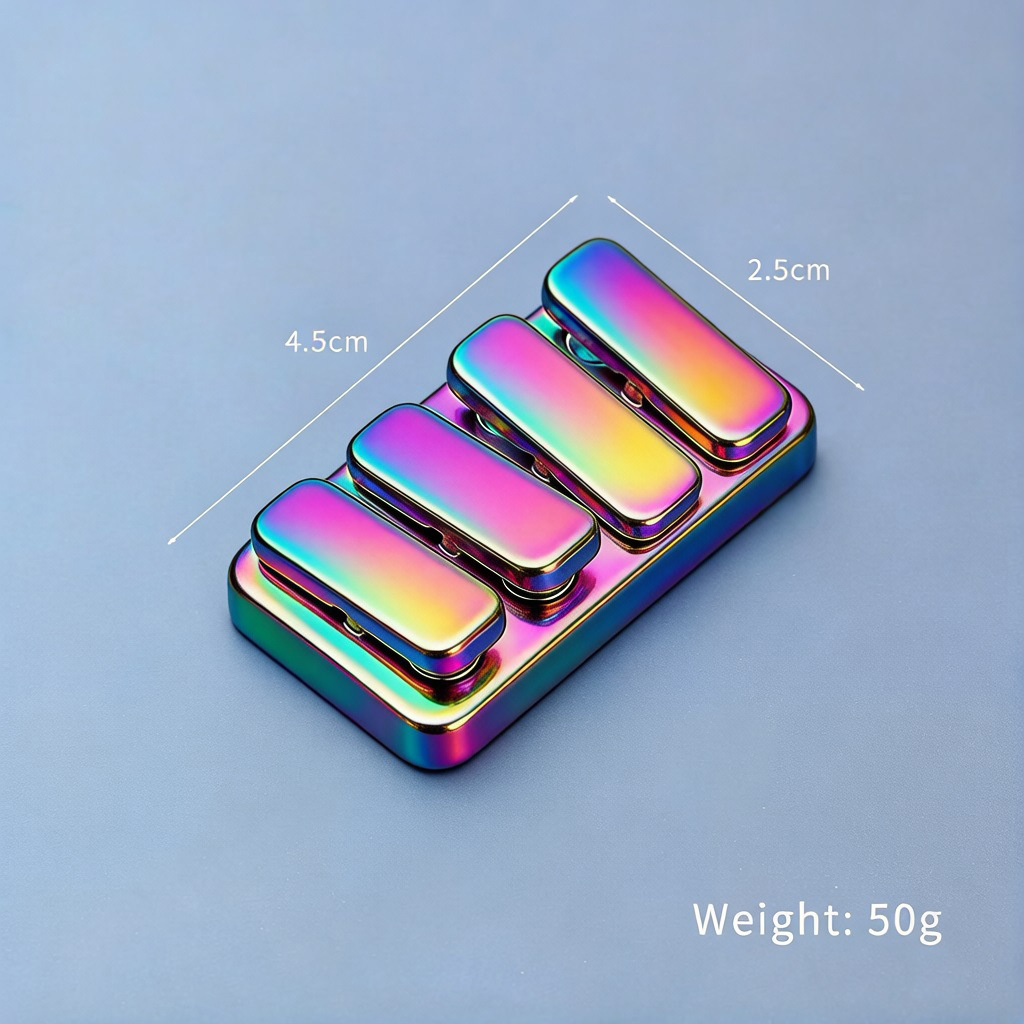 Magnetic Mini Seesaw Handheld Zinc Alloy Piano Press Sound Coin Push Card Decompression Toy