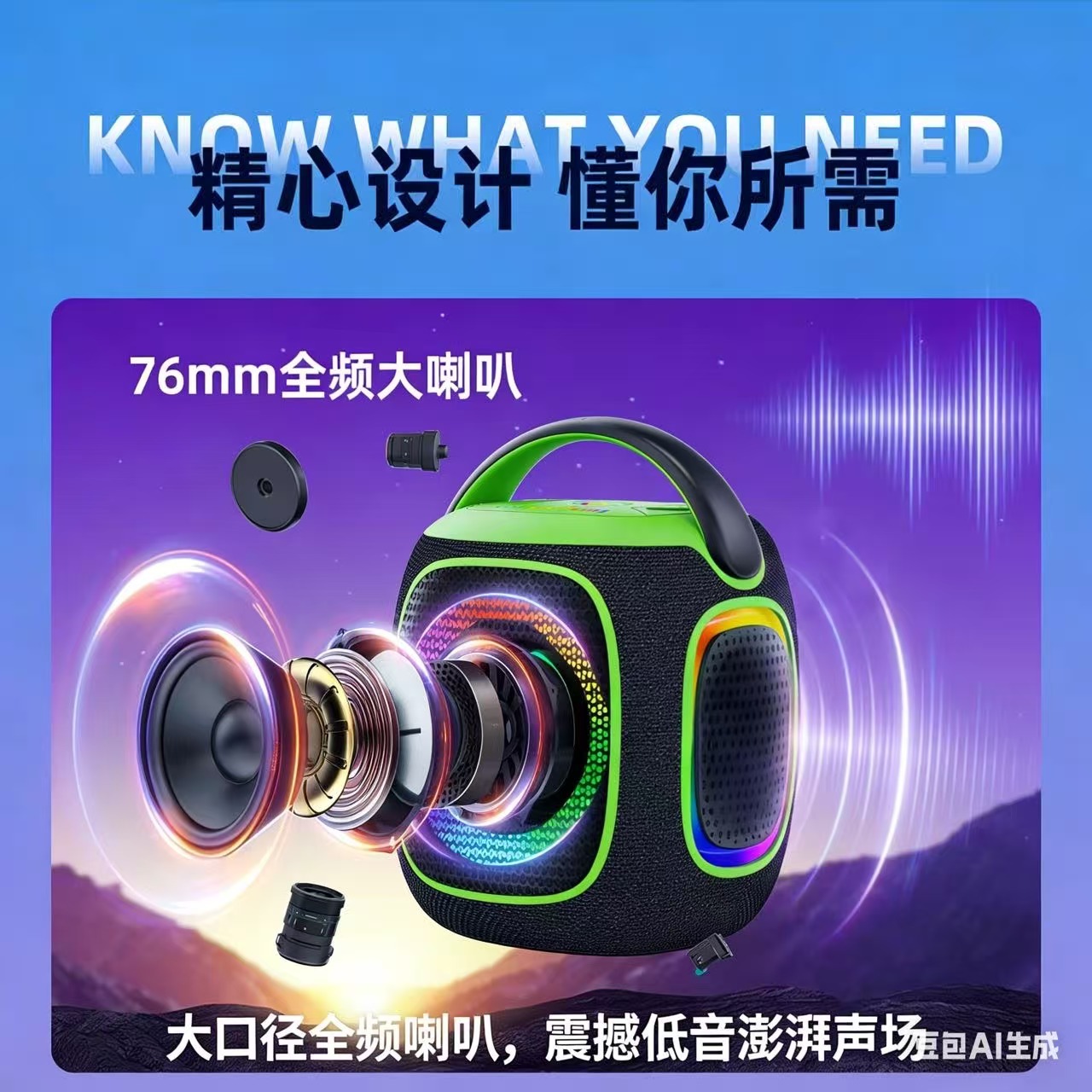 JK-A9L Bluetooth speaker Bluetooth wireless square outdoor speaker large power portable low