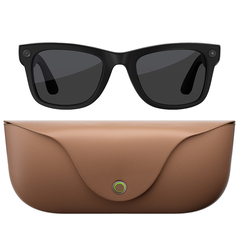 MT5 Ultra Smart Glasses 8MP Camera AI Real-time Translation Music Bluetooth Call with Charging Case