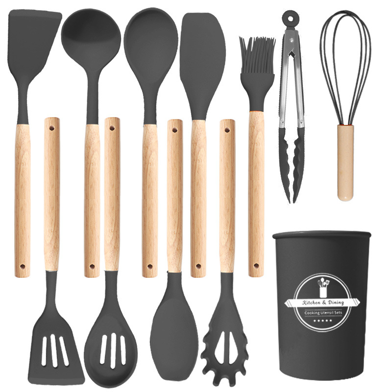 Silicone Kitchenware 12-Piece Set Non-Stick Silicone Spatula Food Grade Silicone Spatula Soup Spoon Set