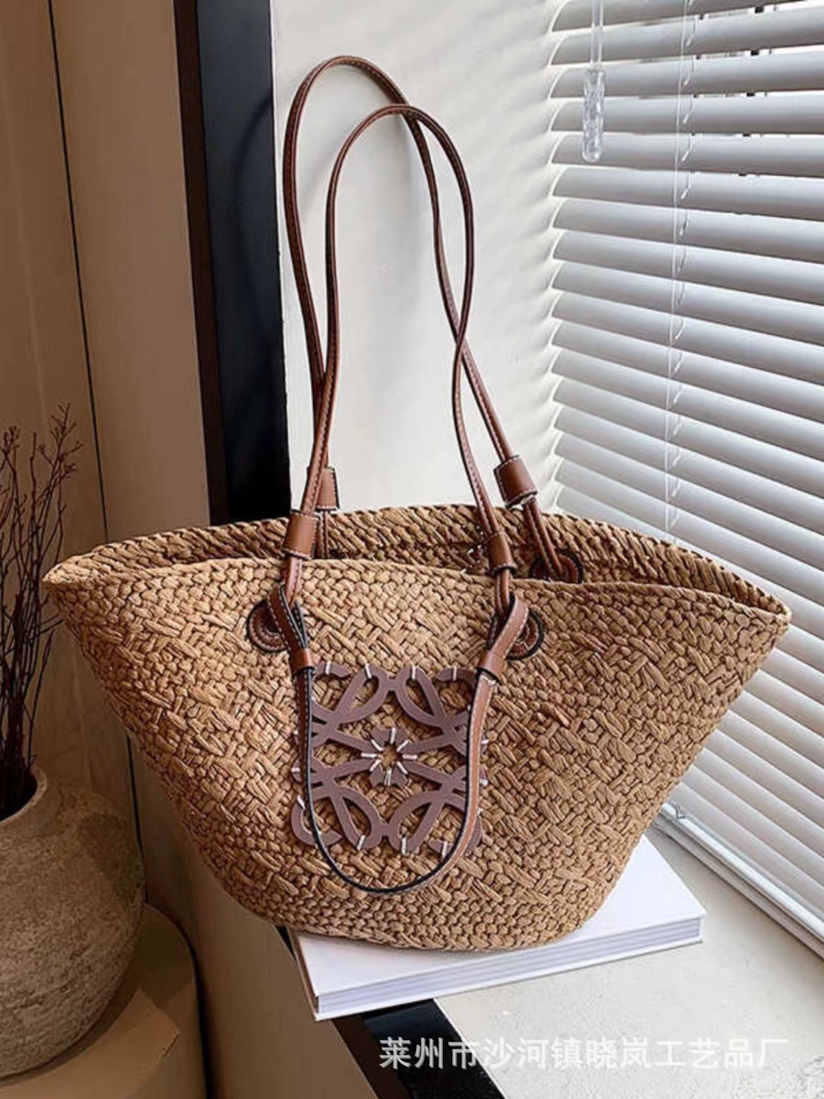 Luo's straw bag women's handmade woven bag 2024 new woven bag tote bag seaside vacation handbag