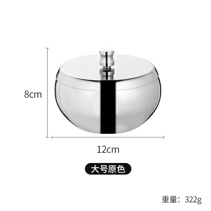 New Metal with Lid Windproof Home Stainless Steel Ashtray Thickened Large Office Bar Use