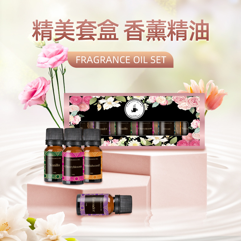 Plant Essential Oil Set English for Humidifier Aroma Stone Aroma Cherry Blossom Coffee Aromatherapy Essential Oil