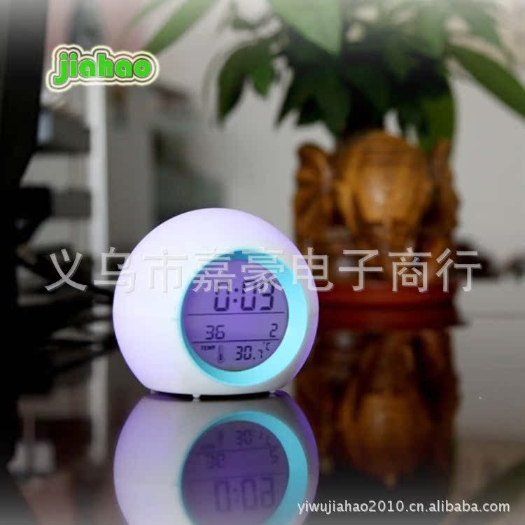 Natural Sound Colorful Alarm Clock Multifunctional Color-Changing Timer Clock Lazy Electronic Silent Alarm Clock