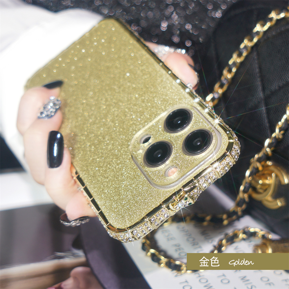Rhinestone Sparkle Case for iPhone 16 Pro Max with Diamond Metal Frame iPhone 15/14 Luxury Diamond Case for Women