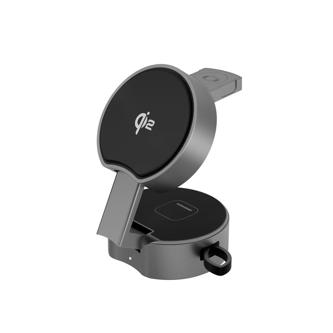 Qi2 three-in-one retractable cable wireless charger for Apple iPhone 15W magnetic wireless charger