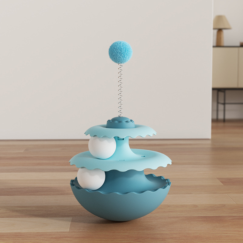 Macaron Cat Self-Entertainment Boredom Relief Tumbler Turntable, Automatic Cat Toy for Kittens, Educational Toy