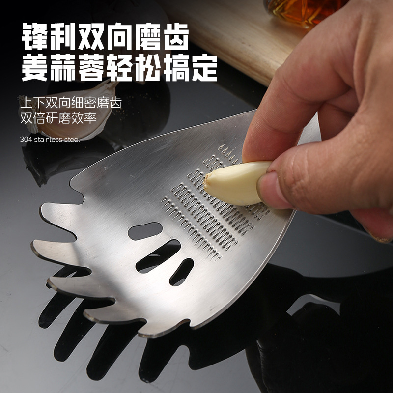 430 stainless steel multifunctional noodle strainer cooking spoon ginger grinding spoon 304 multifunctional potato masher egg white separator