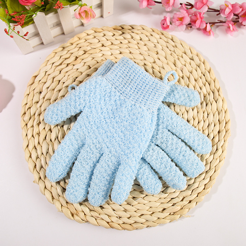 Thickened Bath Gloves Five-Finger Exfoliating Scrub Mitt for Back Scrubbing