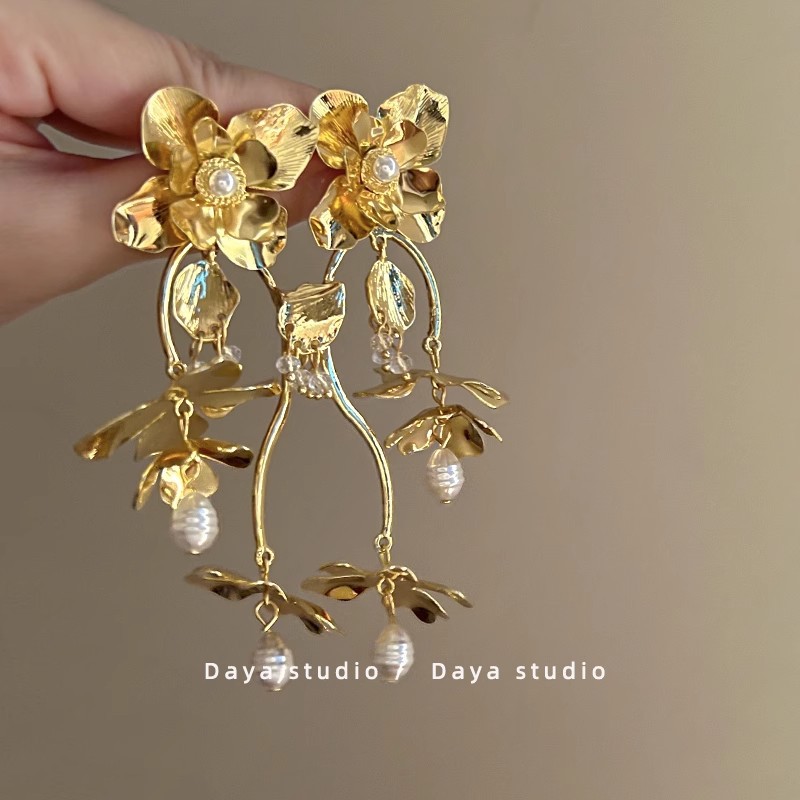 2025 New Vacation Style Earrings Suitable for Summer Earrings Forest Fairy Super Sweet Flower Petal Earrings