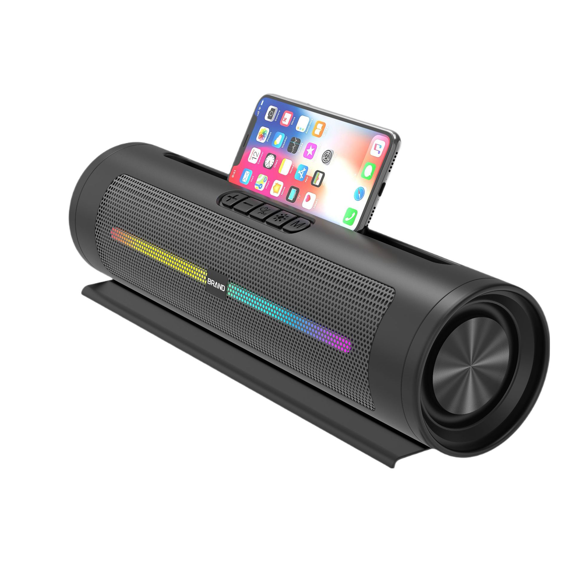 2024 new wireless Bluetooth speaker portable subwoofer with light outdoor heavy bass small speaker plug card speaker