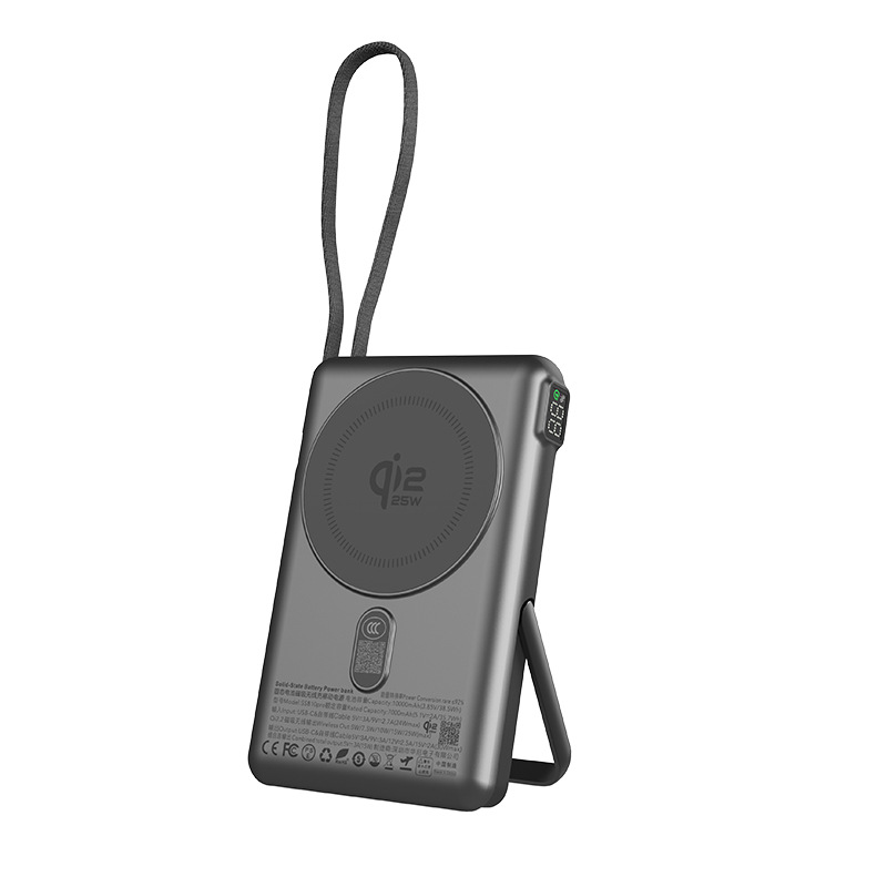 3C certified qi2.2 semi-solid magnetic wireless charging bank PD30W fast charge 10000mAh power bank