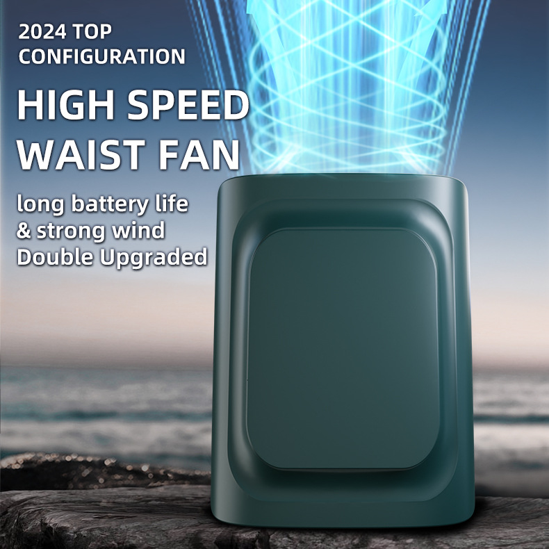 12000 Large Capacity Waist Fan Portable Outdoor Mini Waist Air Conditioner Charging Waist Fan