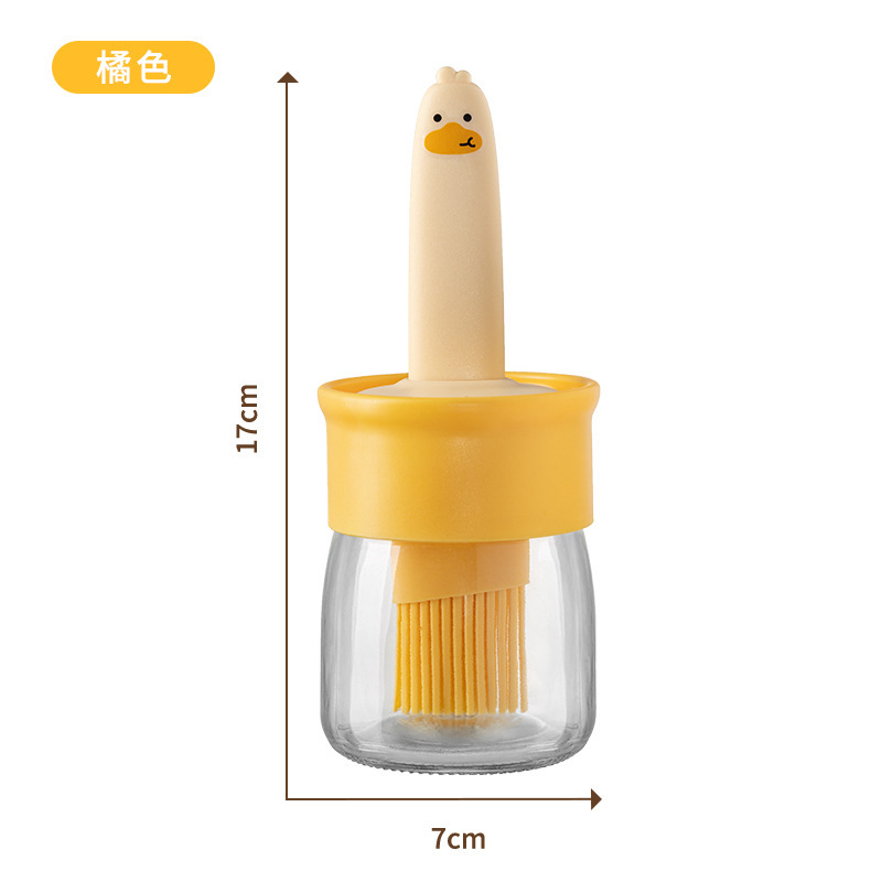 Silicone oil brush, household high-temperature resistant oil brush with bottle, separate oil bottle, outdoor barbecue oil brush integrated oil brush bottle