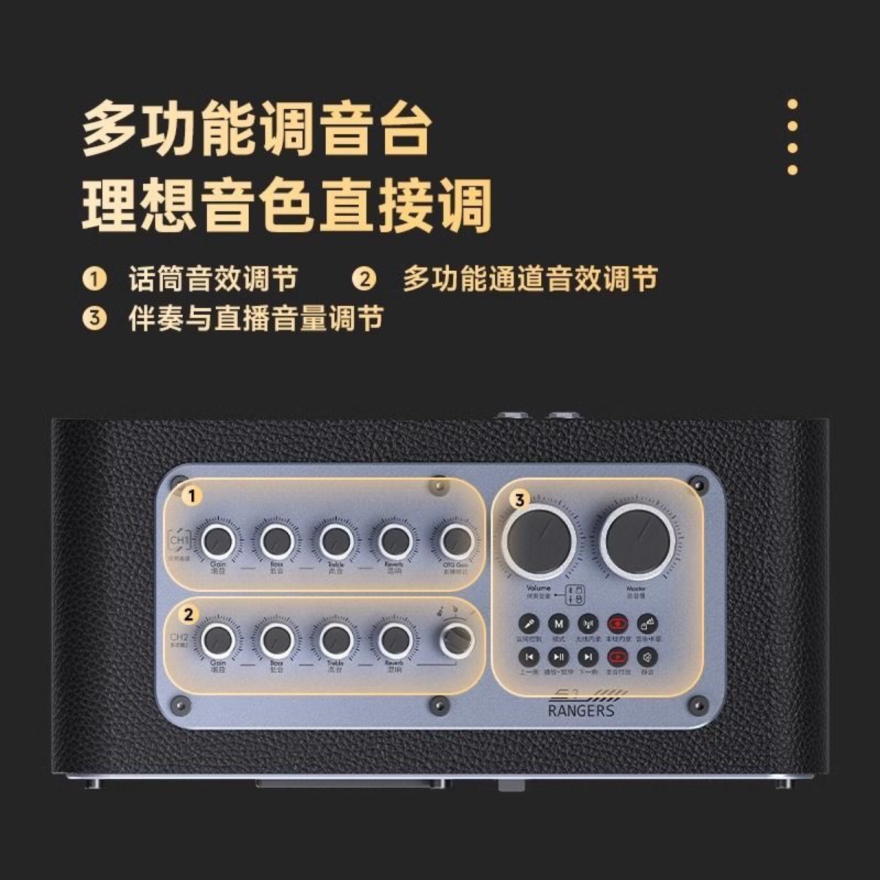 BUBUJIAN SAN S3 Outdoor Portable Handle Speaker Bluetooth Wireless Subwoofer K Song Performance Stereo Audio