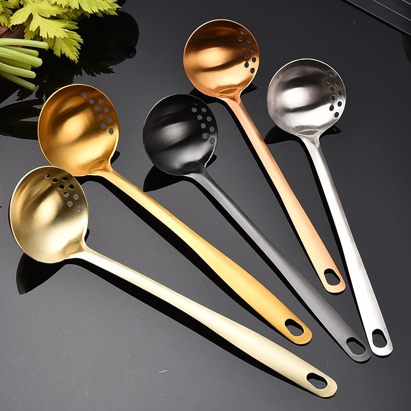 Soup Spoon Stainless Steel Home Serving Soup Hot Pot Hanging Edge Spoon Hot Pot Strainer Kitchen Restaurant Stainless Steel Scoop