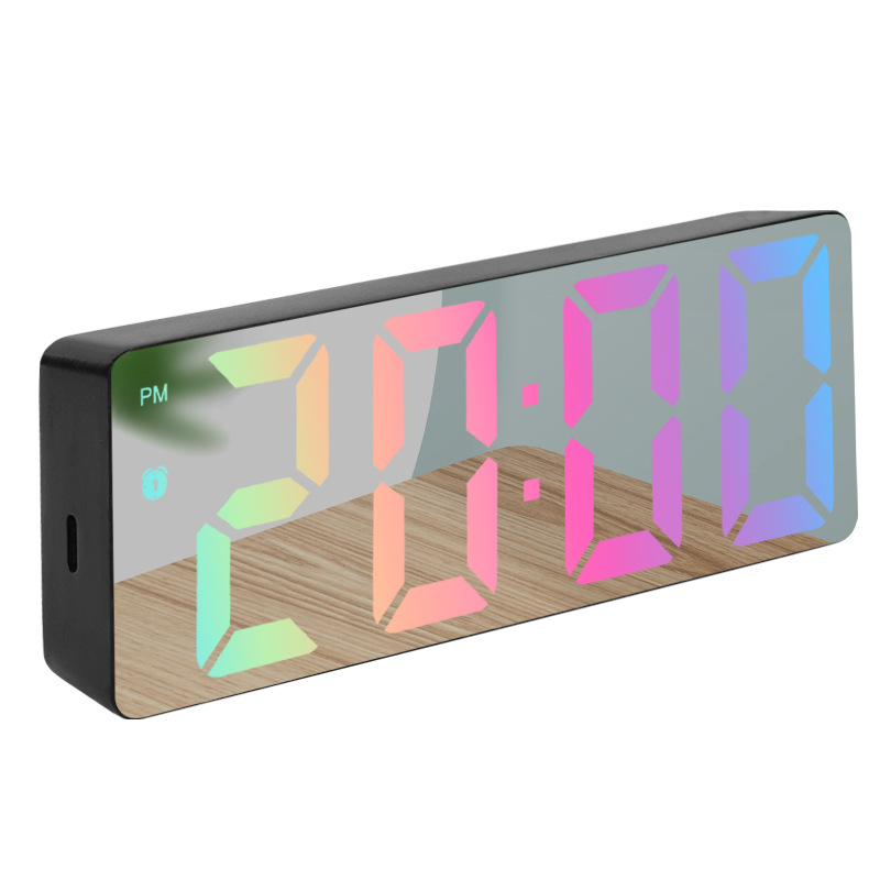 LED mirror modern minimalist electronic alarm clock student desktop smart new large screen alarm clock