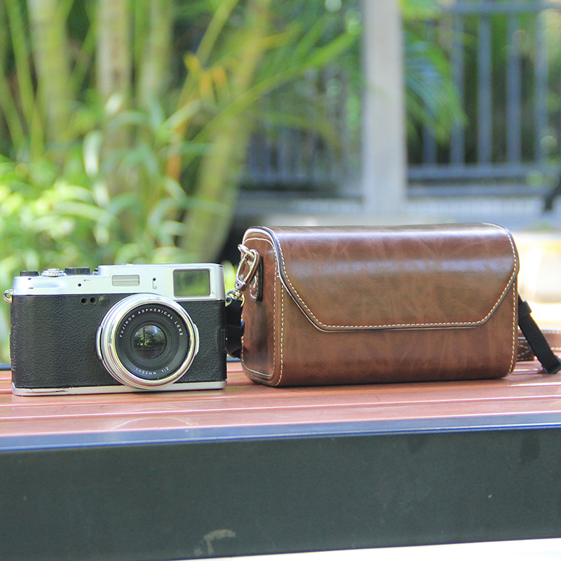 For Sony ZVE10 Panasonic gf8 LX100m2 camera bag Leica DLUX7 Fujifilm 100V film leather case