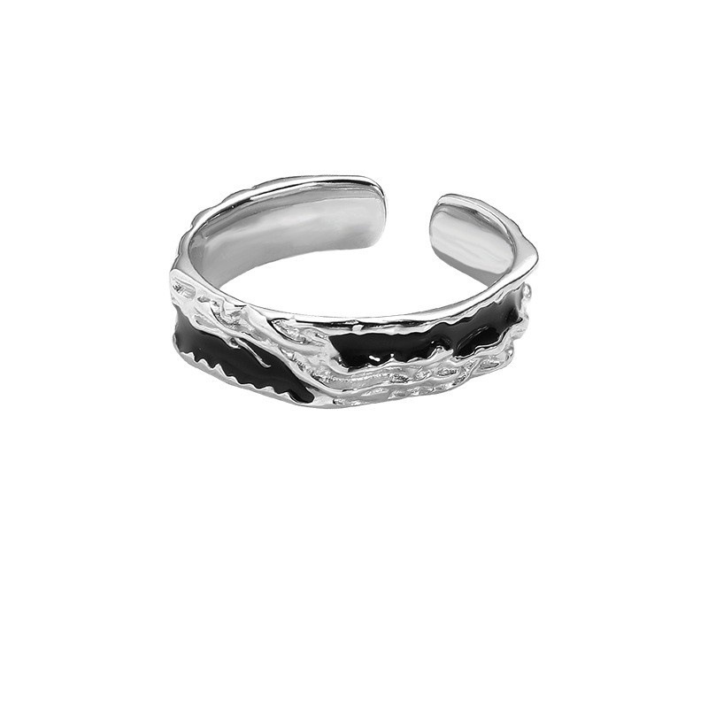 925 silver plated ring for men, brand men's single ring index finger ring self-discipline ring small crowd ring