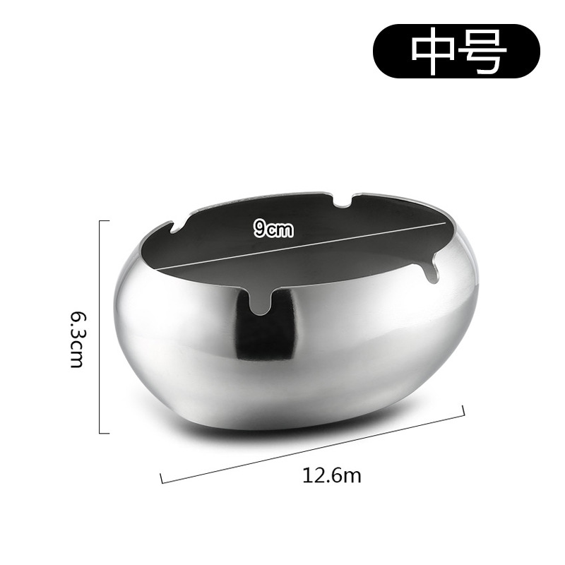 Yuanbao Stainless Steel Ashtray Internet Cafe Restaurant Hotel Oval