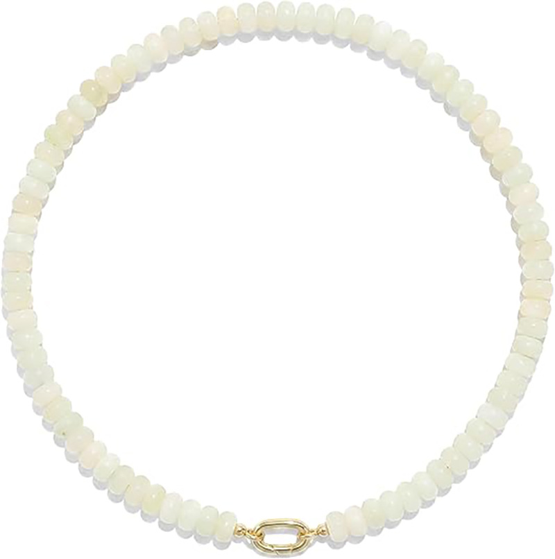 TK New Natural Stone Beaded Necklace Handmade Abacus Bead Collarbone Chain