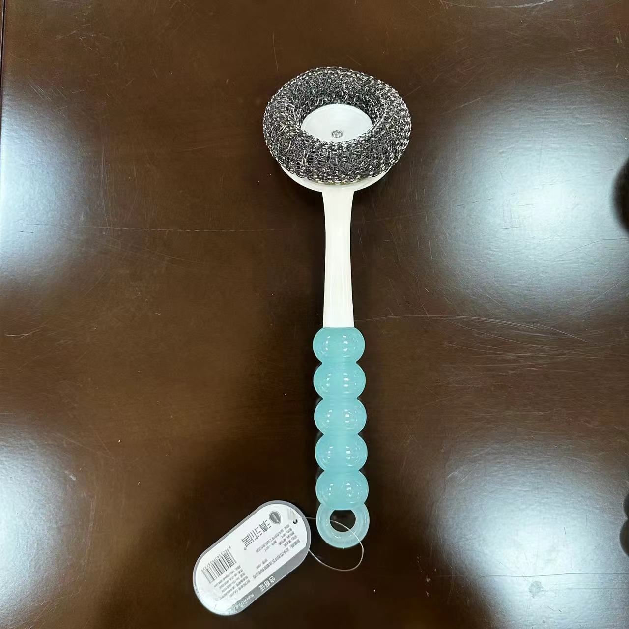 Practical stainless steel handle cleaning ball, kitchen supplies, dishwashing brush, steel wool pot cleaning brush