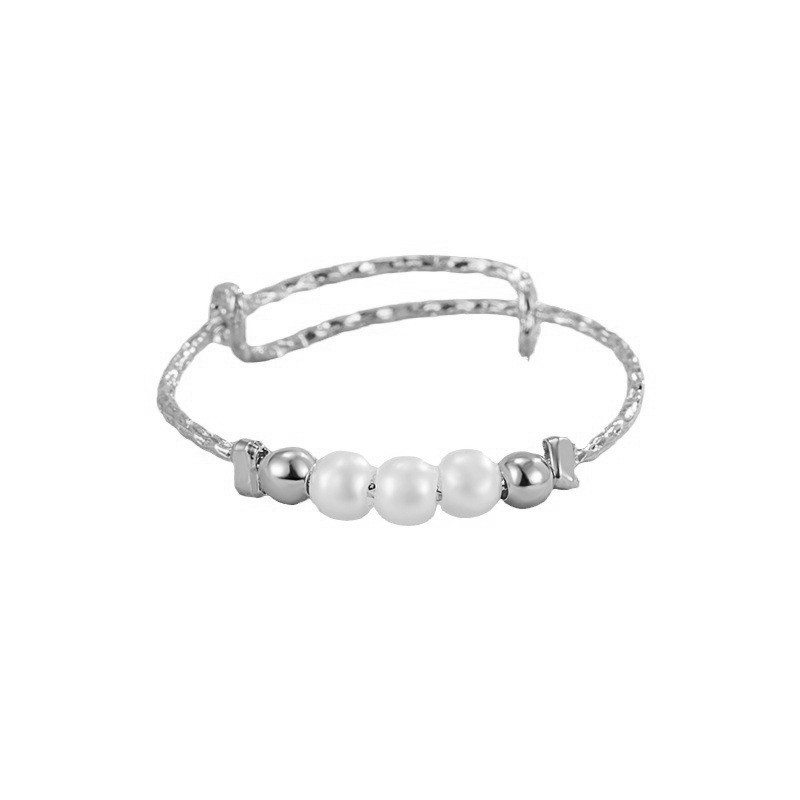 INS Niche Open Smile Pearl Smile Ring for Women Simple Stacking Knuckle Ring Pinky Ring