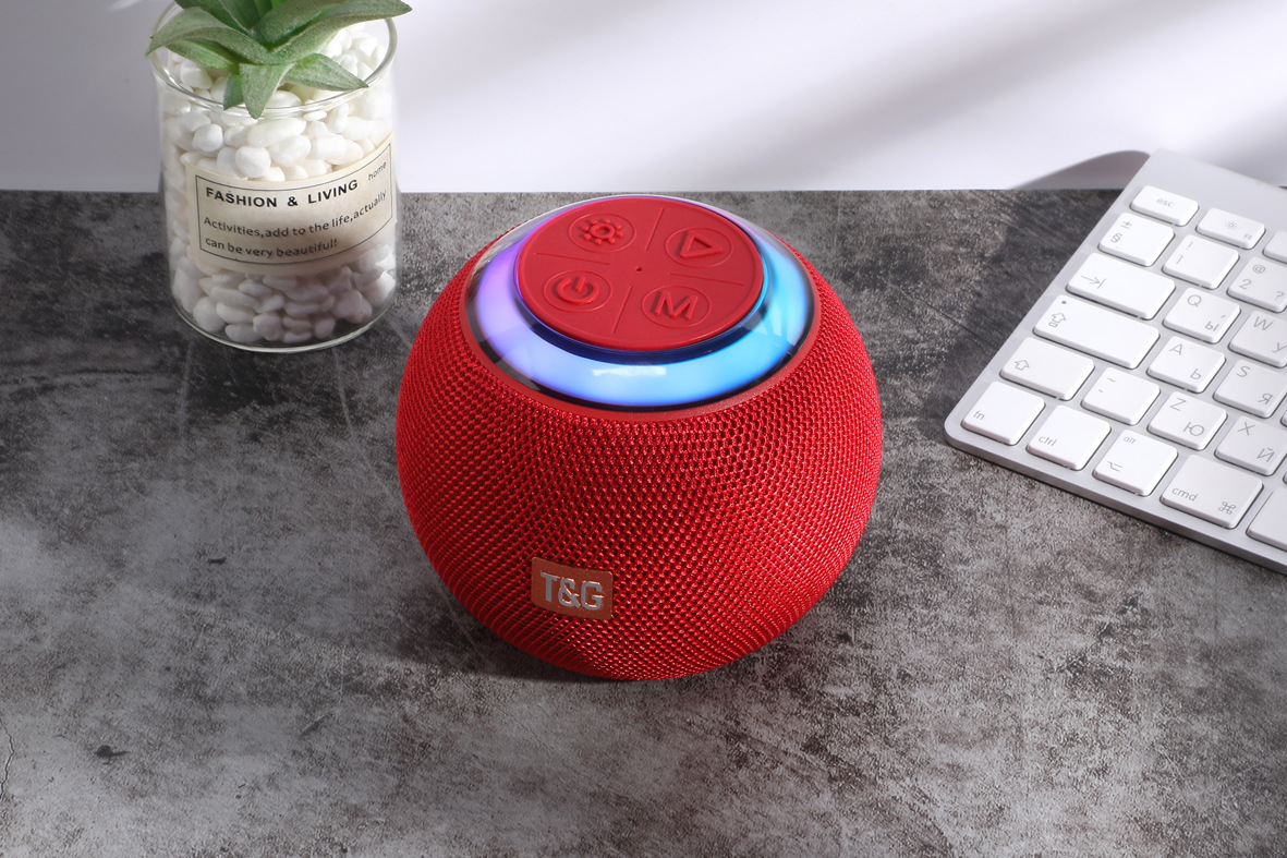 TG683 Bluetooth Speaker Round Colorful Light Card Slot U Disk Portable Large Horn Mini Subwoofer Sphere Speaker