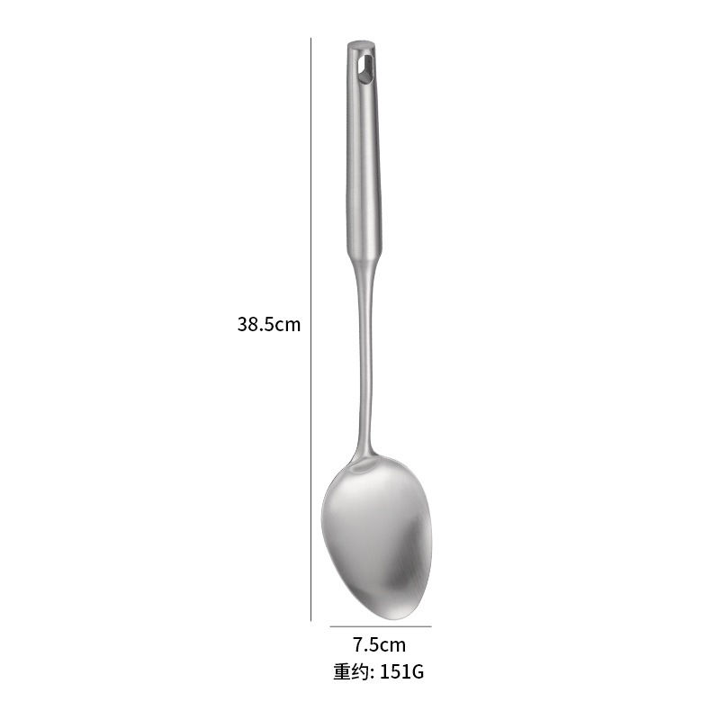 Stainless steel slotted spoon 2.0 high-end cookware set, kitchen cooking spatula, non-stick pan daily use, frying spatula, soup spoon