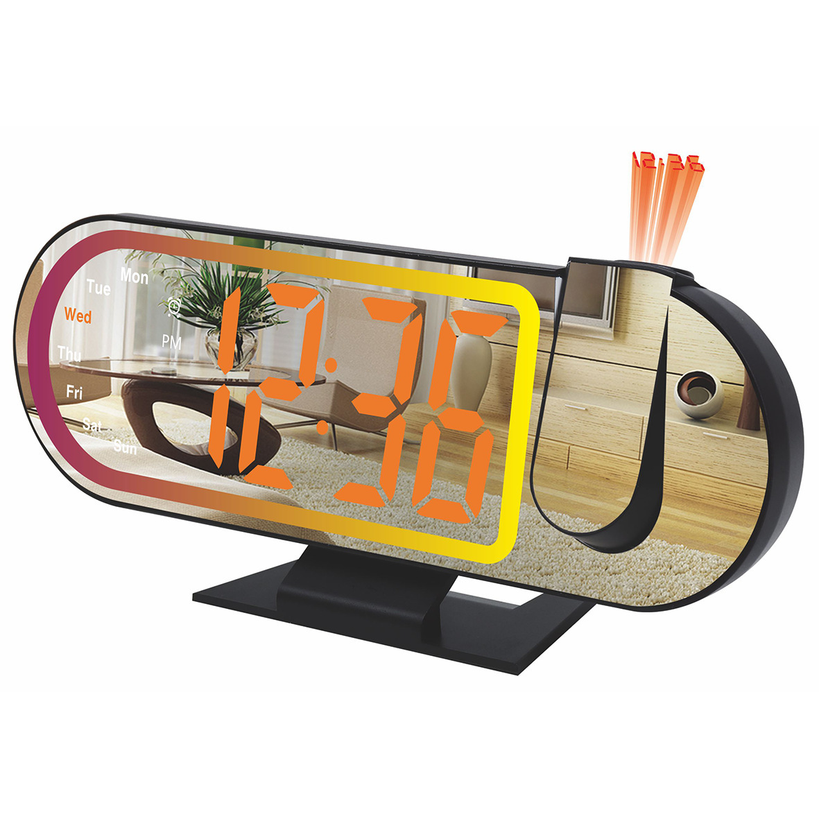 New Colorful Clock Living Room Clock Large Screen LED Digital Alarm Clock Timer Mirror Electronic Clock